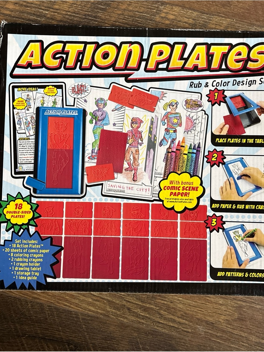 Action plates by kahootz super hero drawing set-NEW